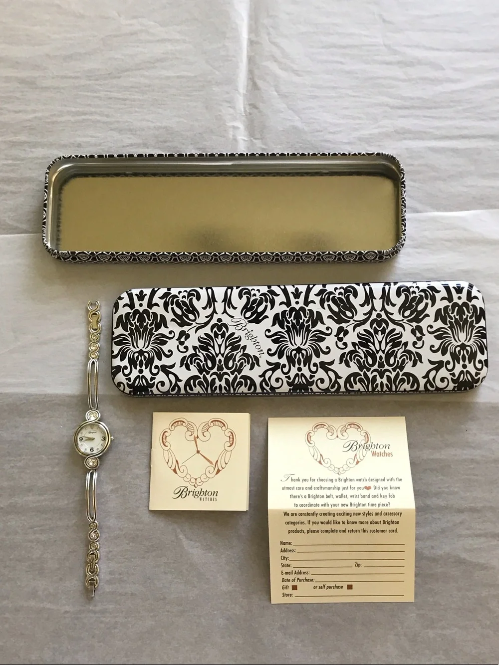 Brighton All Silver-Tone Ladies Bracelet Watch with Decorative Chain Links
